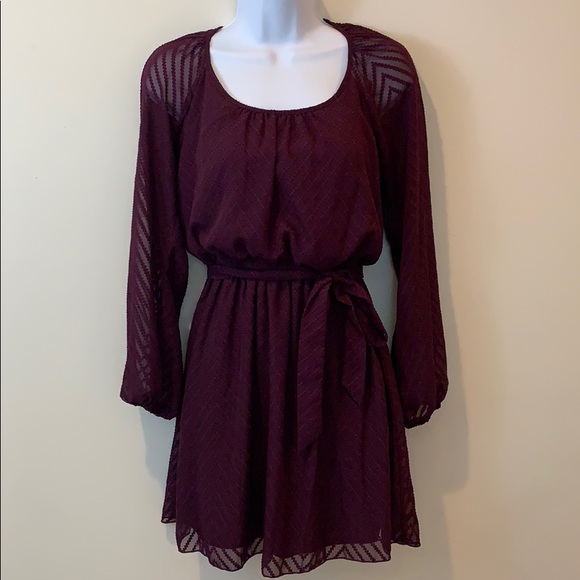 Speechless Dresses & Skirts - Speechless Long Sleeve Gathered Waist Lined Dress